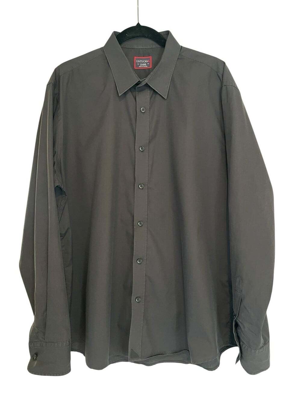 UNTUCKit Men’s Business Casual Minimalist Dark Academia Modern Dress Shirt-XL